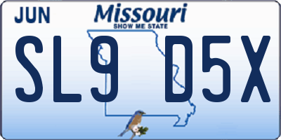 MO license plate SL9D5X