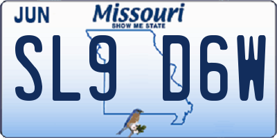 MO license plate SL9D6W