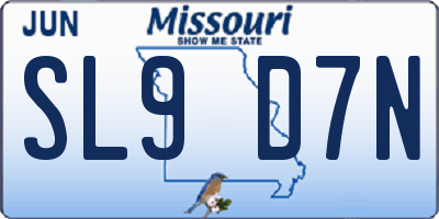 MO license plate SL9D7N