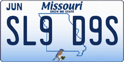 MO license plate SL9D9S