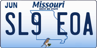 MO license plate SL9E0A
