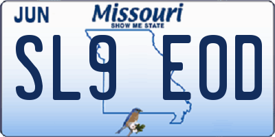 MO license plate SL9E0D