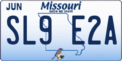 MO license plate SL9E2A