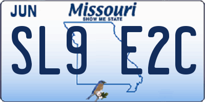 MO license plate SL9E2C