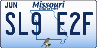MO license plate SL9E2F