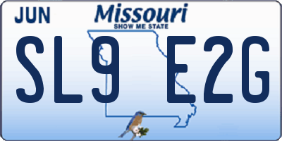 MO license plate SL9E2G