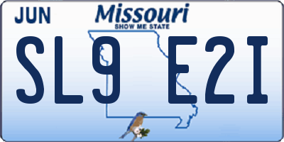 MO license plate SL9E2I