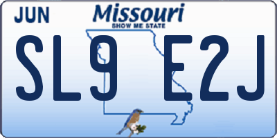 MO license plate SL9E2J