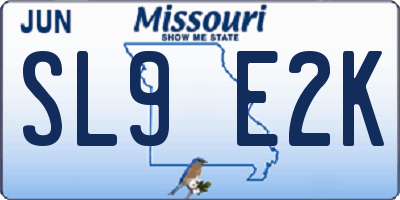 MO license plate SL9E2K