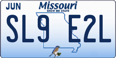 MO license plate SL9E2L