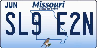 MO license plate SL9E2N