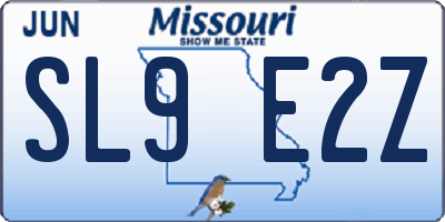 MO license plate SL9E2Z