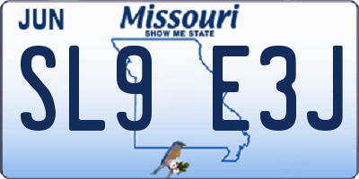 MO license plate SL9E3J