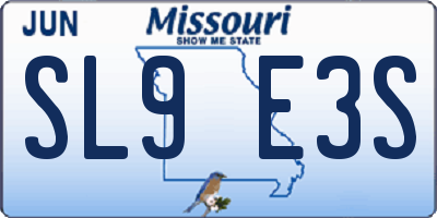 MO license plate SL9E3S