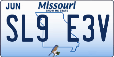 MO license plate SL9E3V