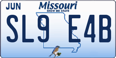 MO license plate SL9E4B