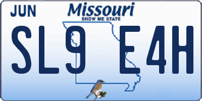 MO license plate SL9E4H