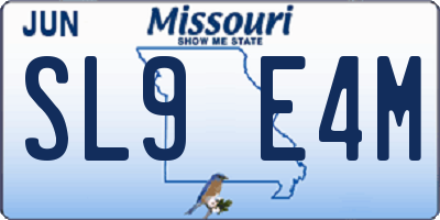 MO license plate SL9E4M