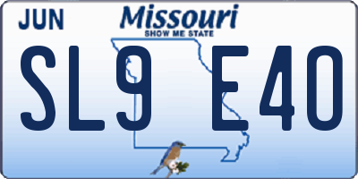 MO license plate SL9E4O