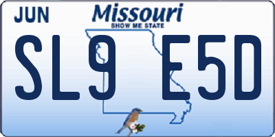 MO license plate SL9E5D