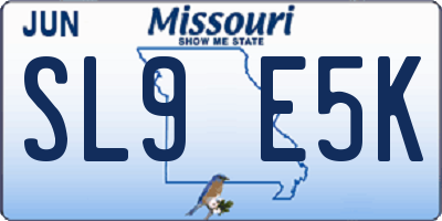 MO license plate SL9E5K