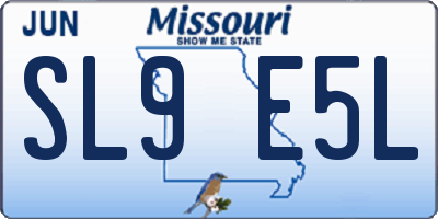 MO license plate SL9E5L