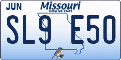 MO license plate SL9E5O