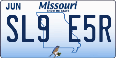 MO license plate SL9E5R