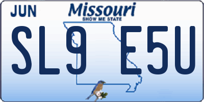 MO license plate SL9E5U