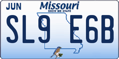 MO license plate SL9E6B