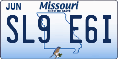 MO license plate SL9E6I