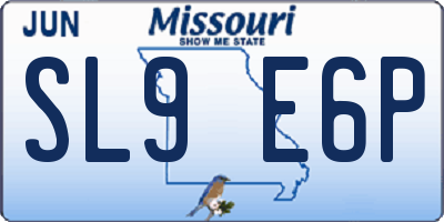MO license plate SL9E6P