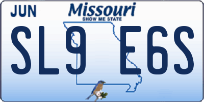 MO license plate SL9E6S