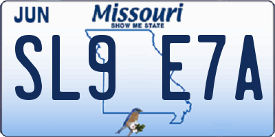 MO license plate SL9E7A
