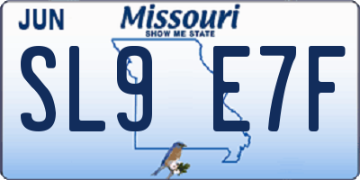 MO license plate SL9E7F