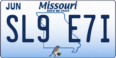 MO license plate SL9E7I