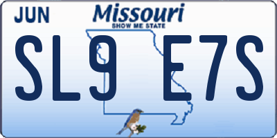 MO license plate SL9E7S