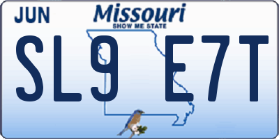 MO license plate SL9E7T