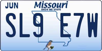 MO license plate SL9E7W