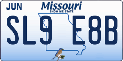 MO license plate SL9E8B