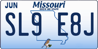 MO license plate SL9E8J