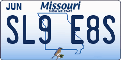 MO license plate SL9E8S