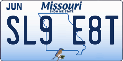 MO license plate SL9E8T
