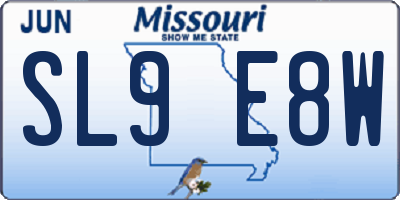 MO license plate SL9E8W