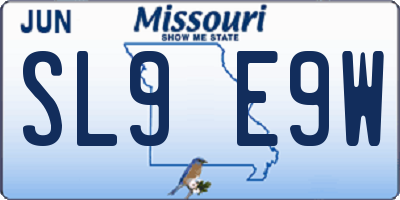 MO license plate SL9E9W
