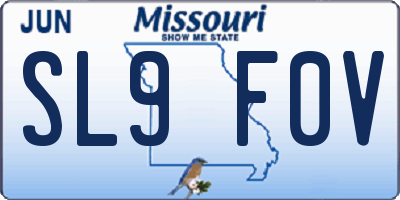 MO license plate SL9F0V