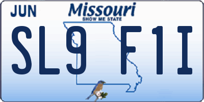 MO license plate SL9F1I