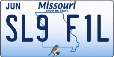 MO license plate SL9F1L