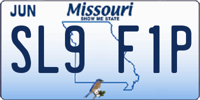 MO license plate SL9F1P