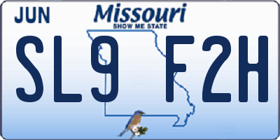MO license plate SL9F2H